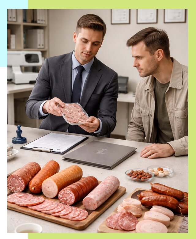 Сертификация колбасных изделий в Кунгуре от 7692 р. | Алешин-Кнг